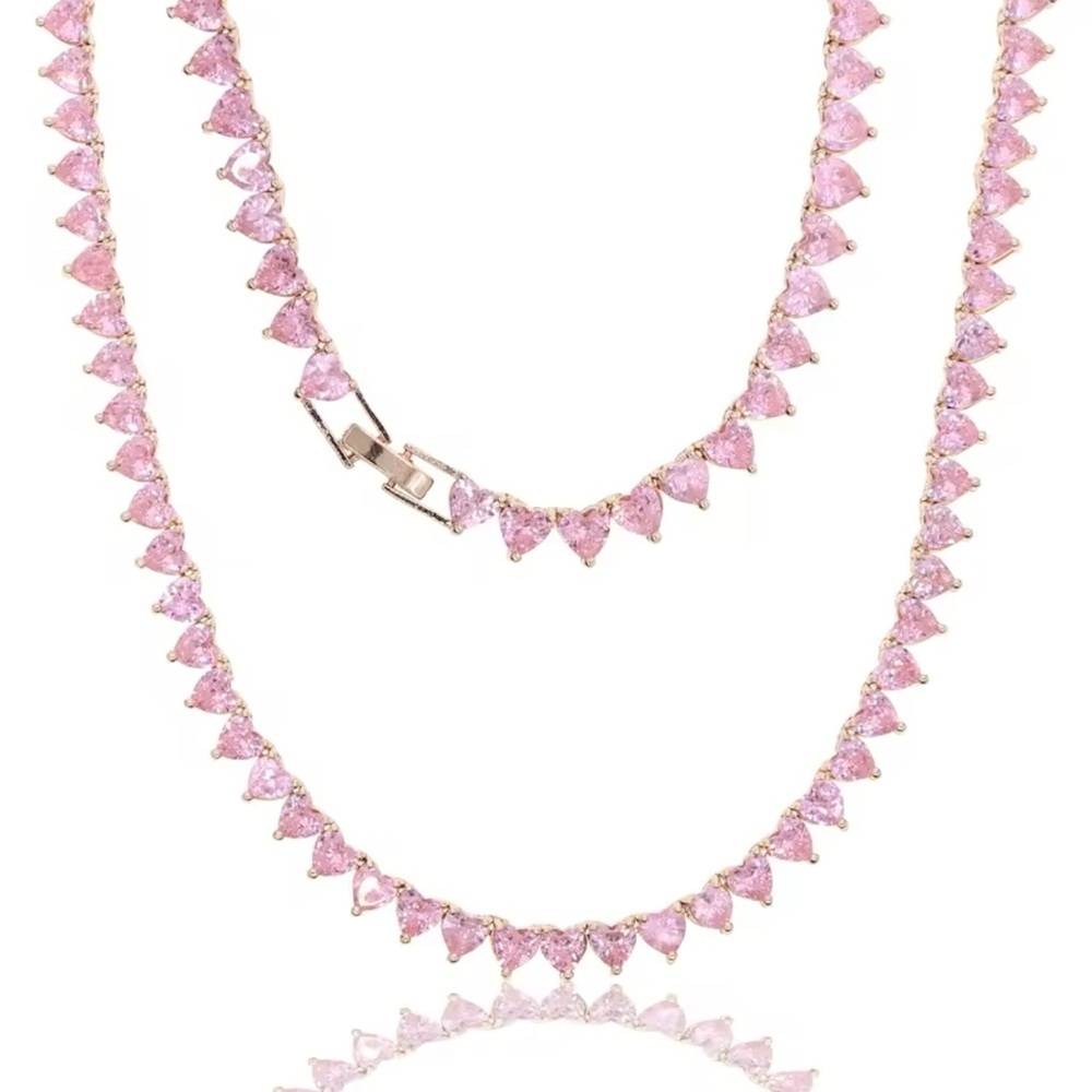 NWOT 18 IN BLINGED OUT ROSE GOLD NECKLACE